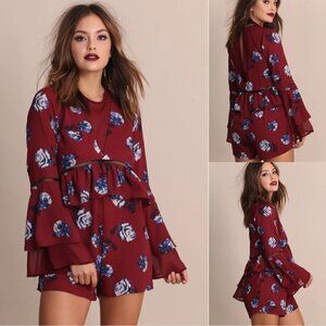 Gianni Bini Boho Floral Romper, Women's Size Small